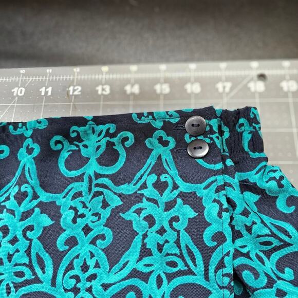 Vintage Sag Harbor Wrap Skirt Womens Size 16P Blue Abstract 90s Midi Preppy Boho - Picture 8 of 9